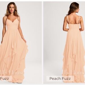 JJs House Peach Fuzz Bridesmaid Dress